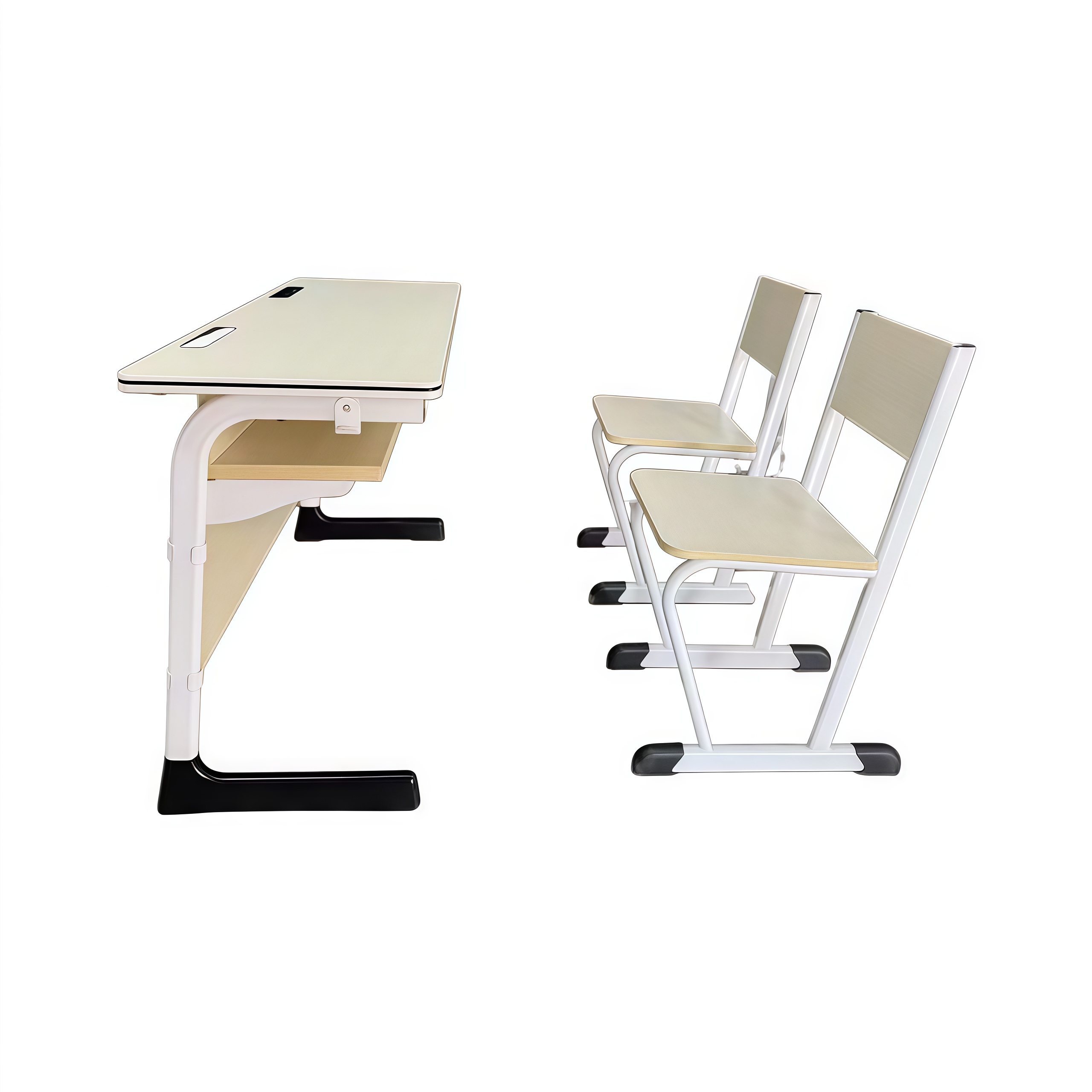 WK20 Fixed height baffle double desk and chair