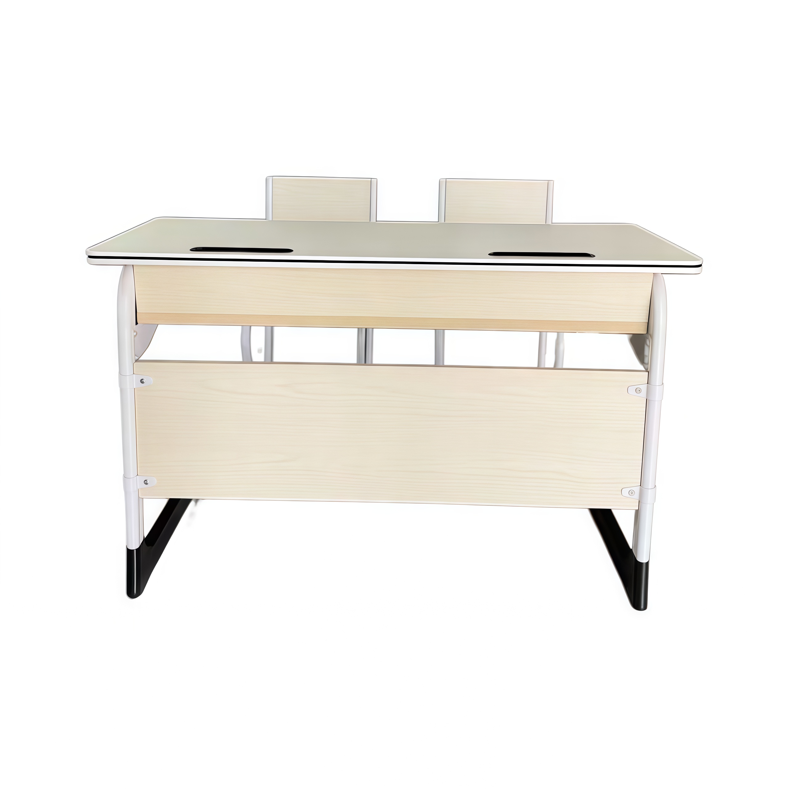 WK20 Fixed height baffle double desk and chair