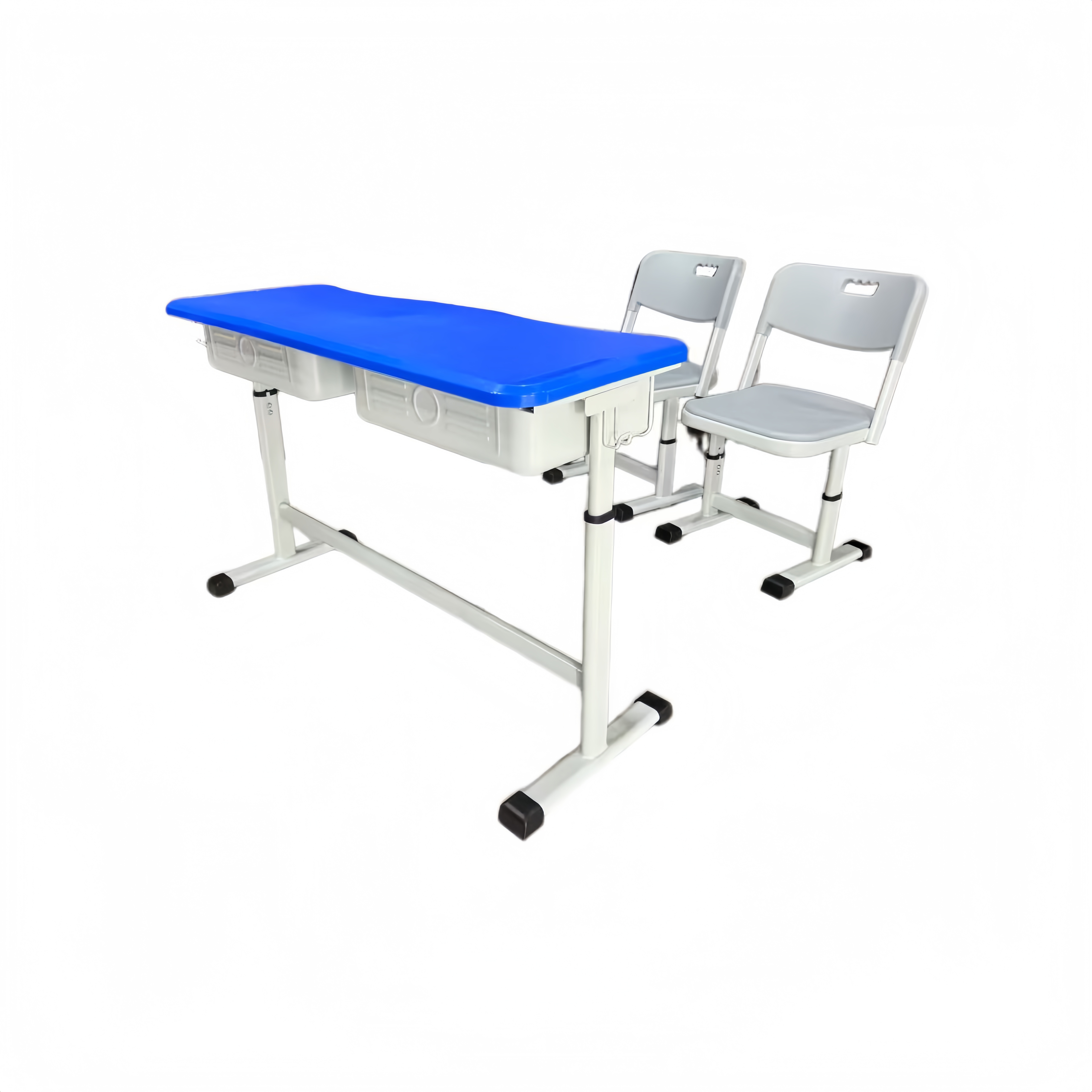 WK21 Plastic double desk and chair