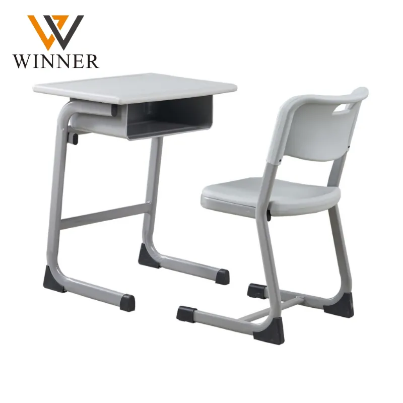 Metal School Desks Classroom Furniture Adjustable Secondary School Desk and Chair for Students
