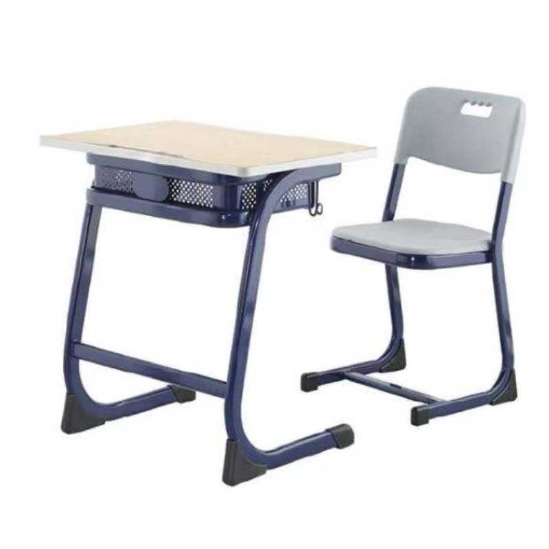 Primary School Classroom Furniture Double Bench Student Desk and Chair Set Reading Wooden Metal Table PP Plastic Modern