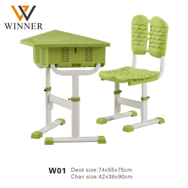 Wholesale Adjustable Height Kids Plastic Chairs and Tables Set for Preschool Classroom Children Kindergarten Furniture