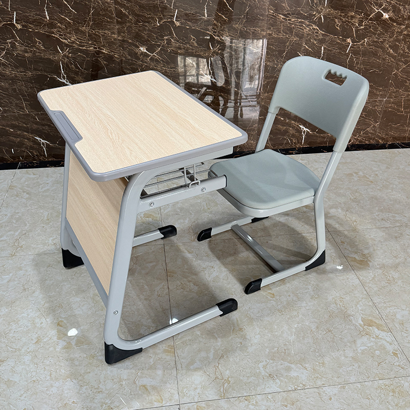 Elementary School Classroom Student Desk Single Seat Desk and School Class Chair to Study School Desk Wood