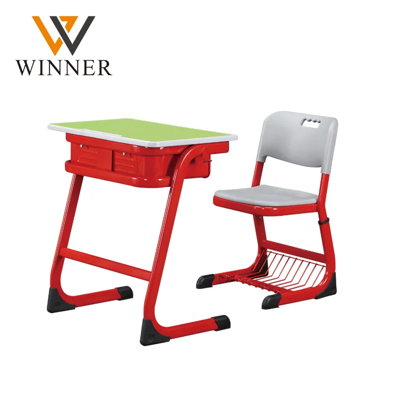 Cheap Classroom Single Student School Desk and Chair Table and Chair Primary School Desk Set School Furniture