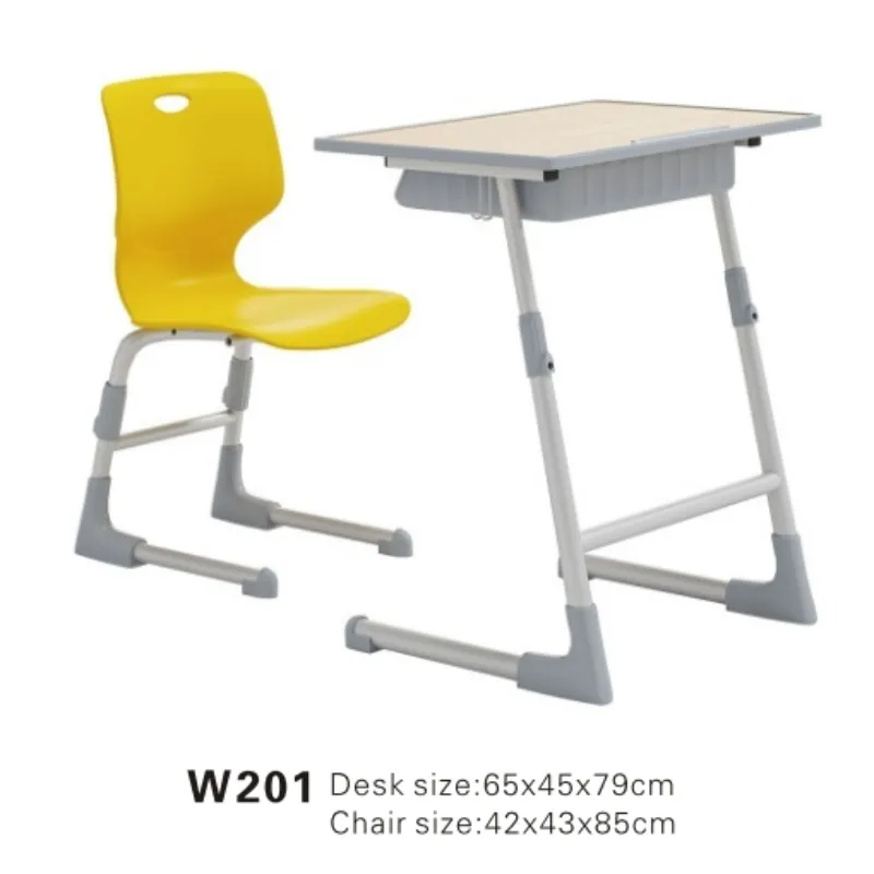 Aluminum Alloy Leg Table Metal High Quality Student Furniture Desk and Chair