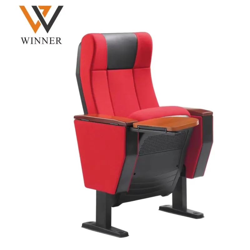 Theater Seat Hall Simple Auditorium Chair Plastic Church Chair Arm Board Foldable Writing Pad