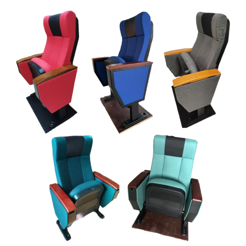 Theater Seat Hall Simple Auditorium Chair Plastic Church Chair Arm Board Foldable Writing Pad