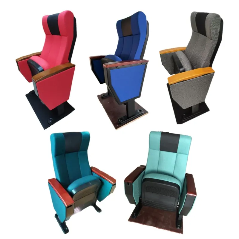 Theater Seat Hall Simple Auditorium Chair Plastic Church Chair Arm Board Foldable Writing Pad