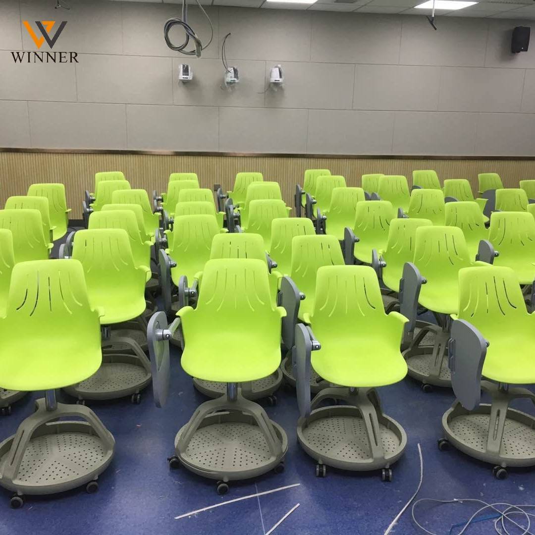 New Design Plastic Classroom Chair with Writing Pad Student and Meeting Chair