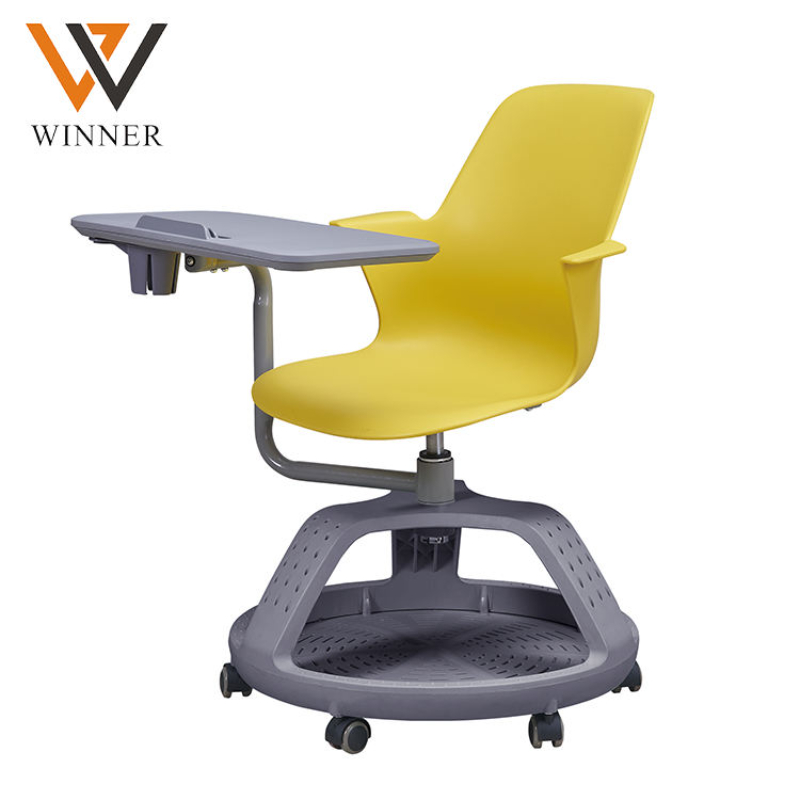 School Classroom Chair Students Furniture Adjust Training Wheels Writing Pad Meeting Conference Chairs PP Plastic School Chair
