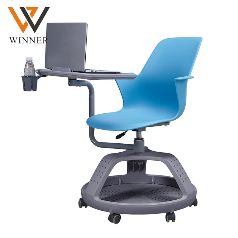 School Classroom Chair Students Furniture Adjust Training Wheels Writing Pad Meeting Conference Chairs PP Plastic School Chair