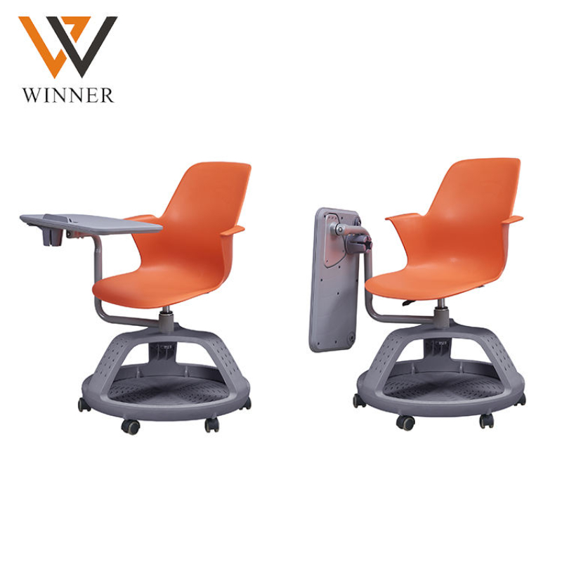 School Classroom Chair Students Furniture Adjust Training Wheels Writing Pad Meeting Conference Chairs PP Plastic School Chair