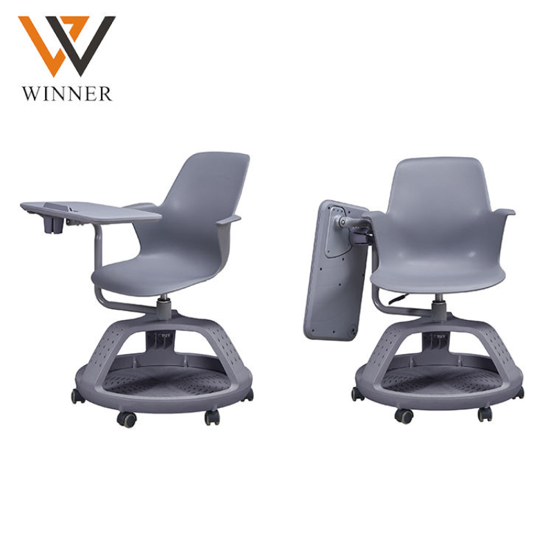 School Classroom Chair Students Furniture Adjust Training Wheels Writing Pad Meeting Conference Chairs PP Plastic School Chair