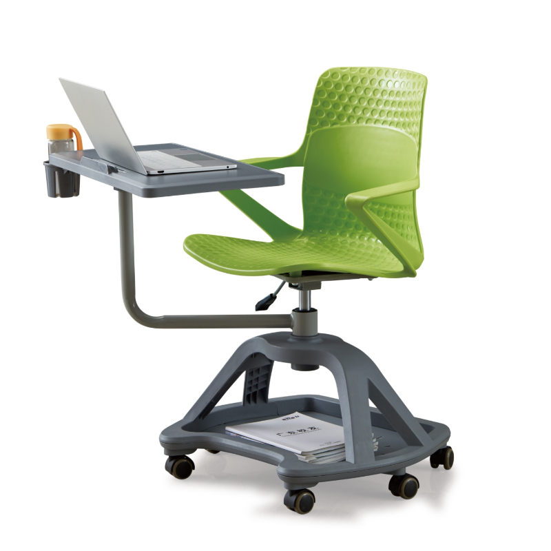 Conference Office School Student Movable Training Chair Plastic Chair with Arm Rest Writing Pad