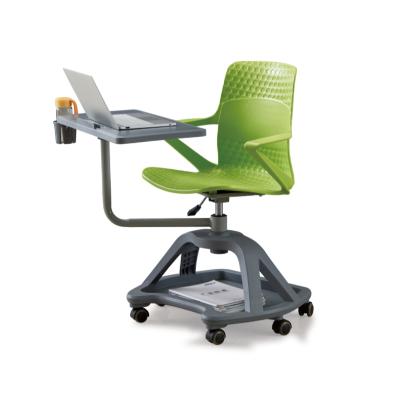 Conference Office School Student Movable Training Chair Plastic Chair with Arm Rest Writing Pad