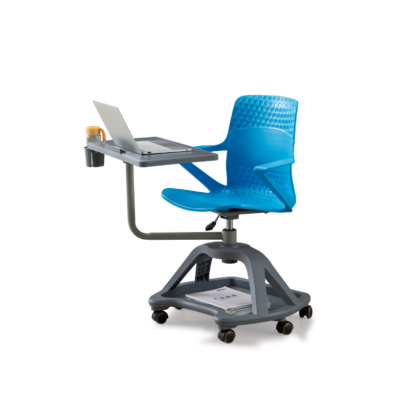 Conference Office School Student Movable Training Chair Plastic Chair with Arm Rest Writing Pad