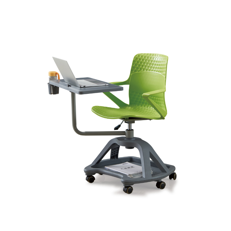 Conference Office School Student Movable Training Chair Plastic Chair with Arm Rest Writing Pad