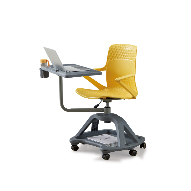 Conference Office School Student Movable Training Chair Plastic Chair with Arm Rest Writing Pad