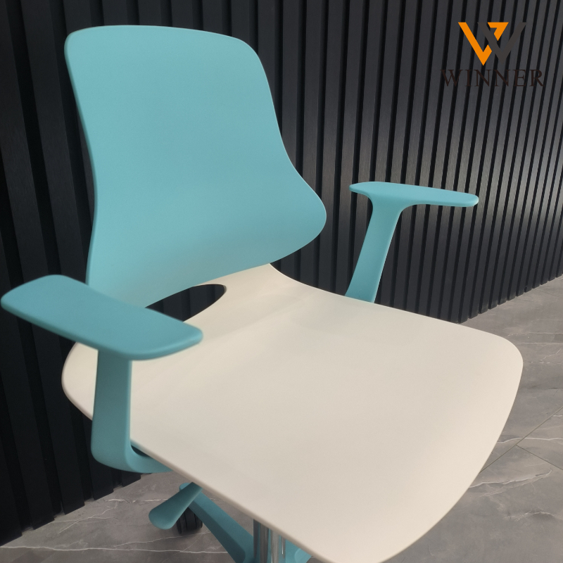 College University School Classroom Students Furniture Computer Chair Wheels PP Backrest Negotiation Training Chair