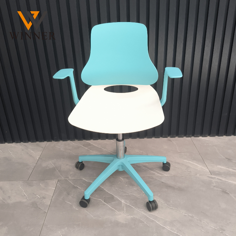 College University School Classroom Students Furniture Computer Chair Wheels PP Backrest Negotiation Training Chair