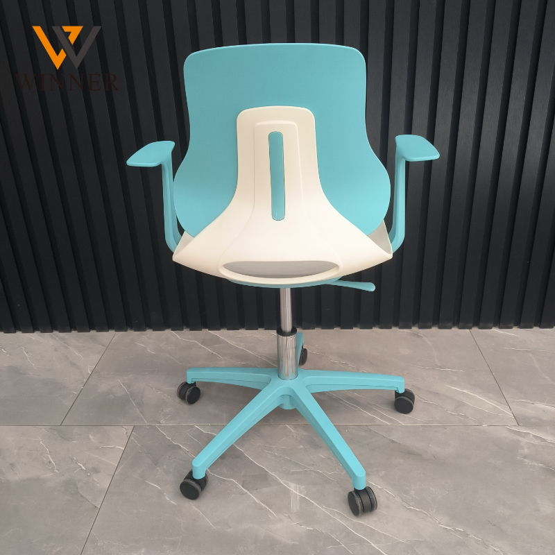College University School Classroom Students Furniture Computer Chair Wheels PP Backrest Negotiation Training Chair