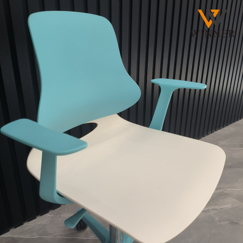 College University School Classroom Students Furniture Computer Chair Wheels PP Backrest Negotiation Training Chair