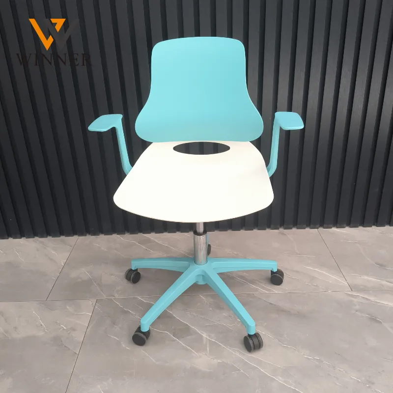 College University School Classroom Students Furniture Computer Chair Wheels PP Backrest Negotiation Training Chair