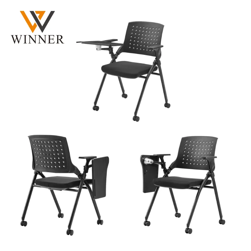 Office Adult Study Table Chair Training Room Station Airport Tablet Chair with Writing Pad