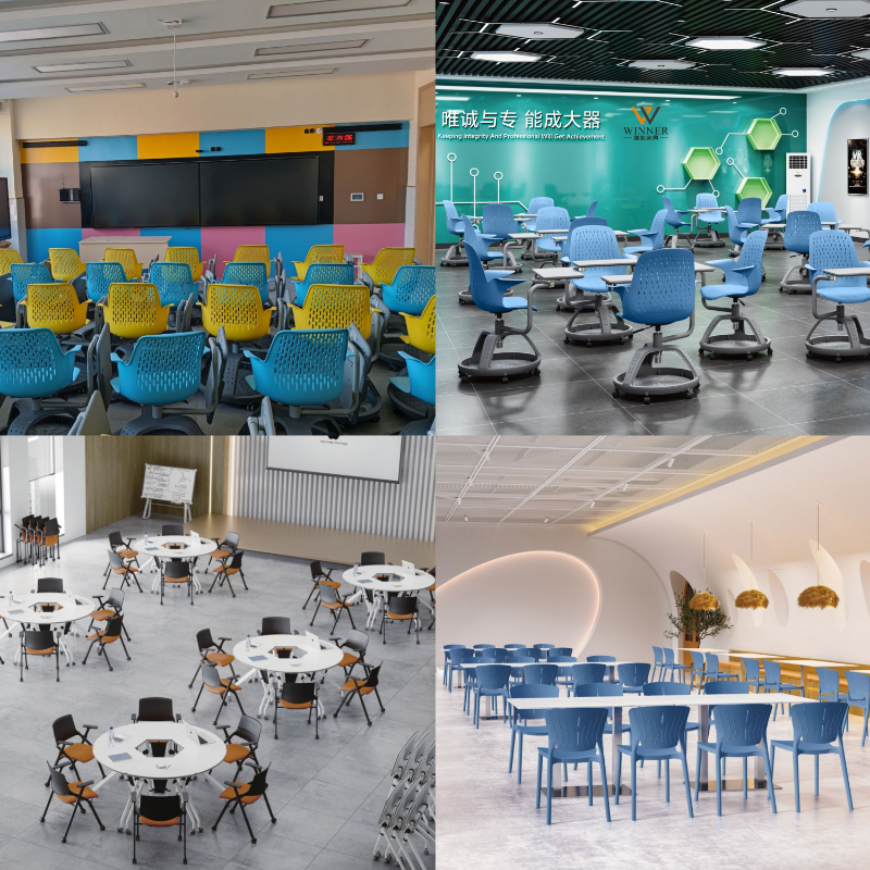 Modern Style Fabric Office Training Chair Stackable and Foldable for Meeting Rooms Conferences Trainings Student Use