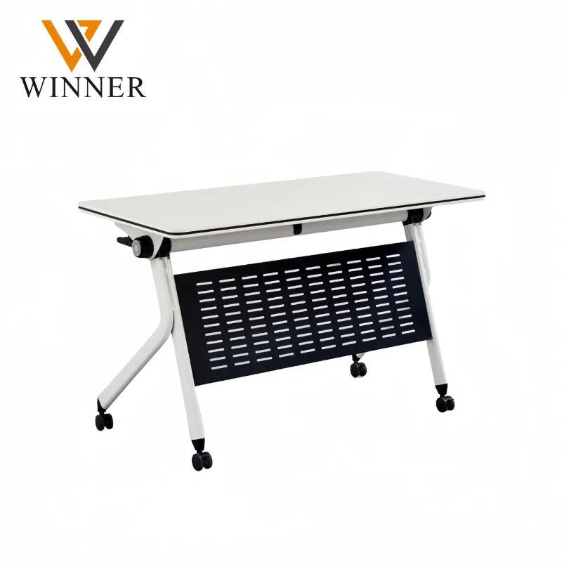 Modern Simple Iron Metal Foldable Training Table for School Office Conference Meeting