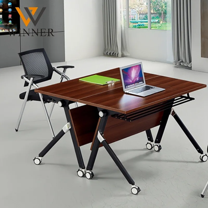Modern Movable Folding Handy Meeting Office Conference Training Computer Study Desk Table