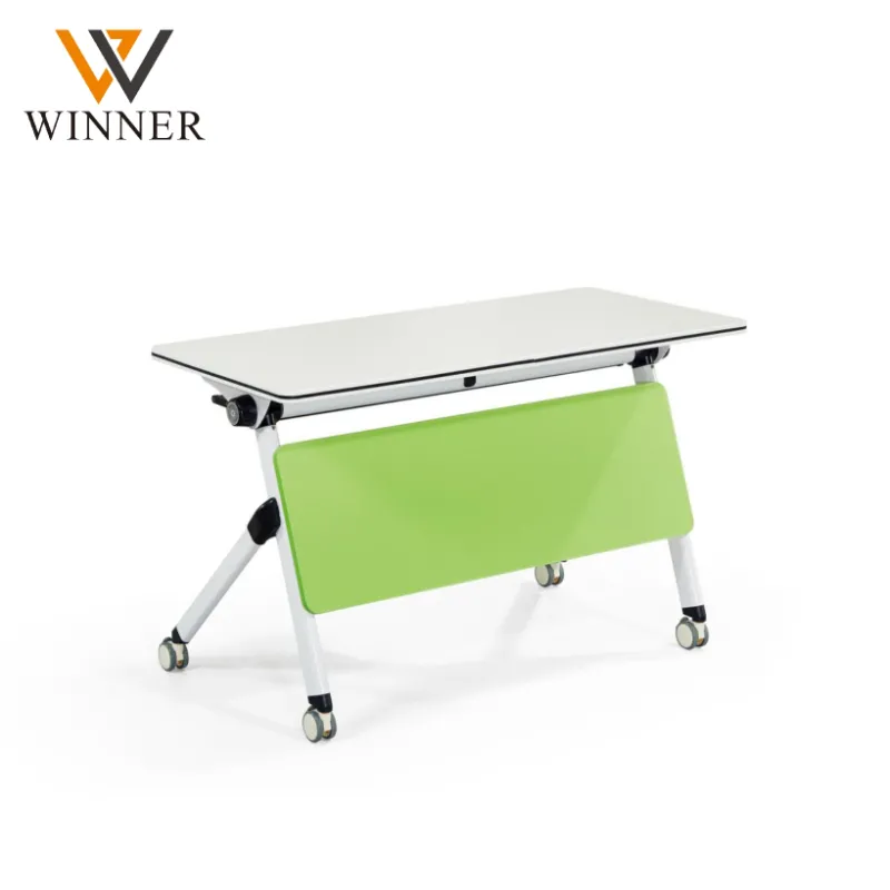 Conference Room Rectangular Half Round Conference Table Movable Training Folding Table