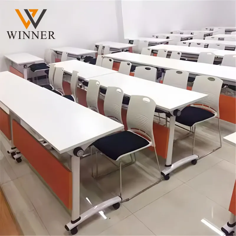 Wooden Meeting Room Office Desk Chair Conference Table Foldable School Modern Folding Training Table