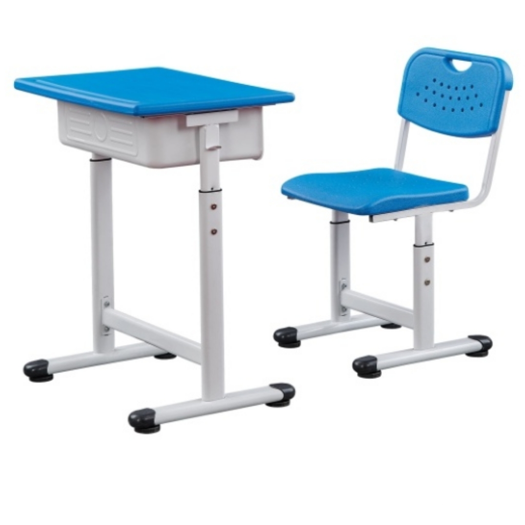 WK16 Metal adjustable-height student desk and chair