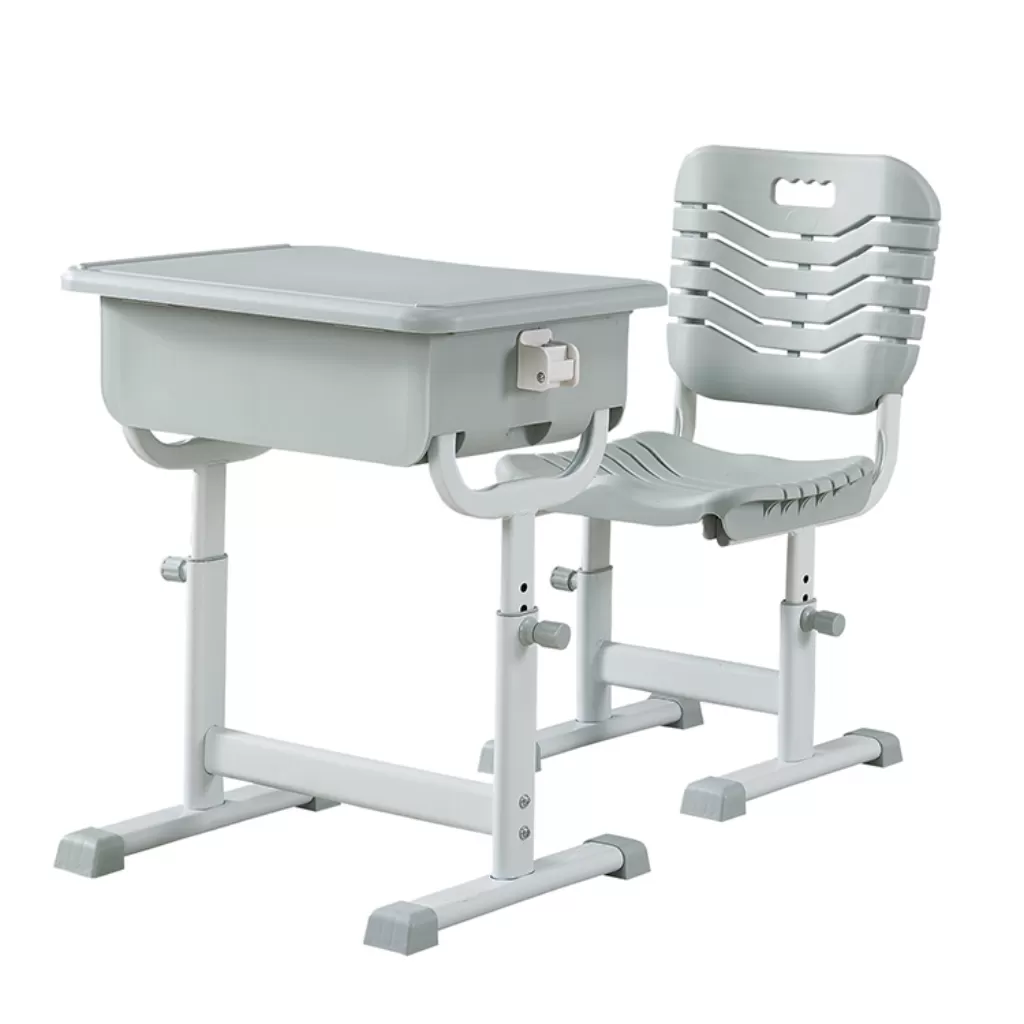 W28B Metal adjustable-height student desk and chair