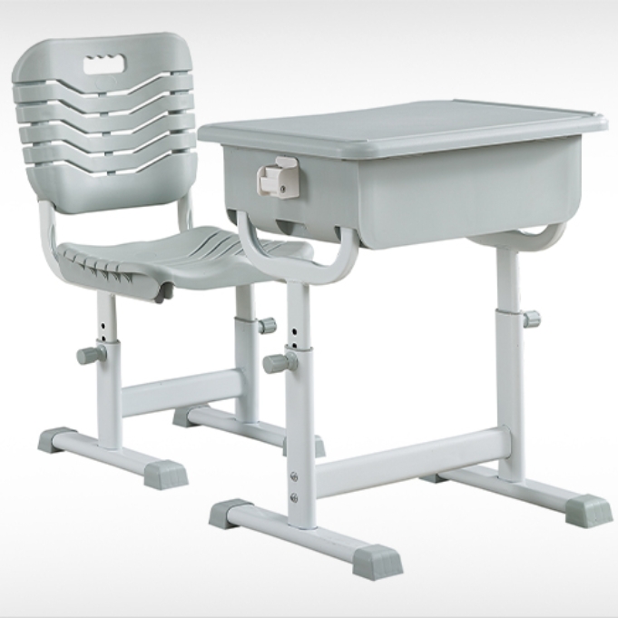 W28B Metal adjustable-height student desk and chair
