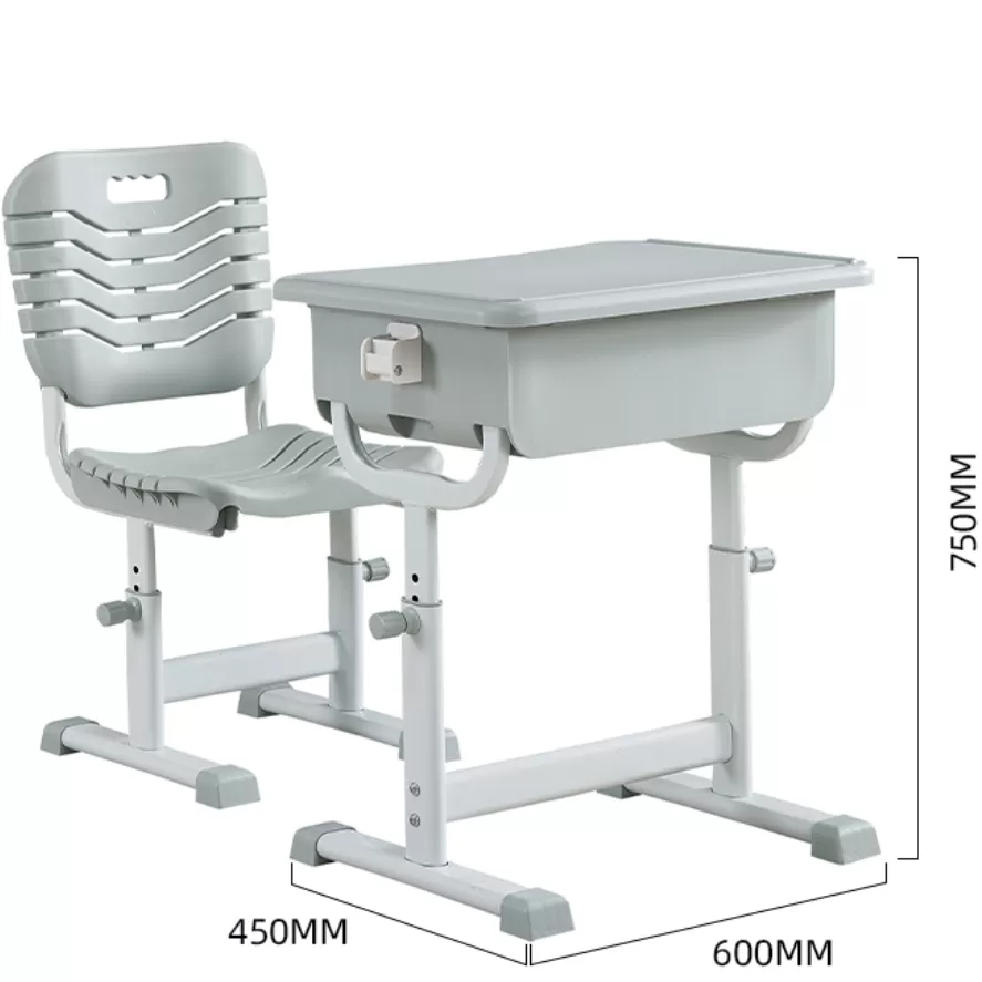 W28B Metal adjustable-height student desk and chair