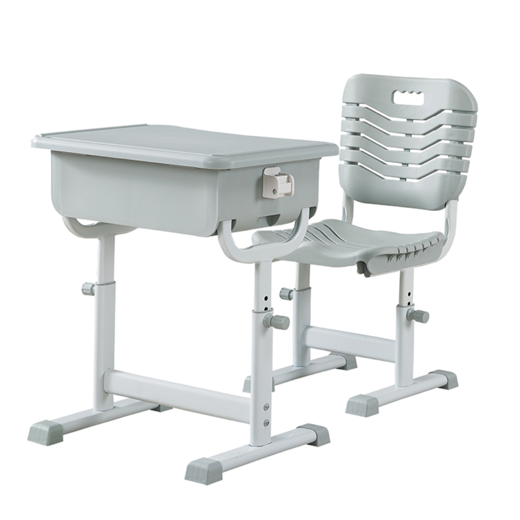 W28B Metal adjustable-height student desk and chair