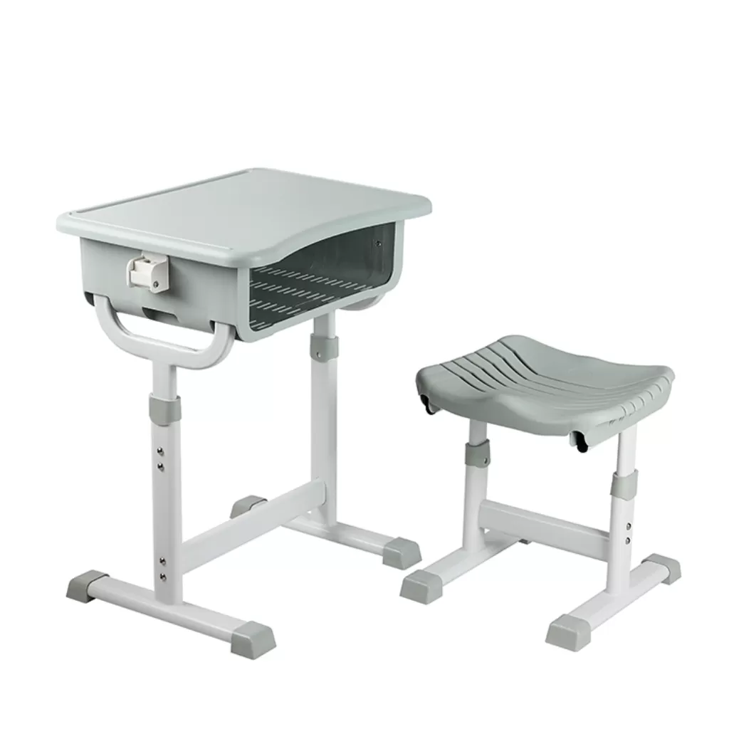 W28 Metal student desks and chairs without backs