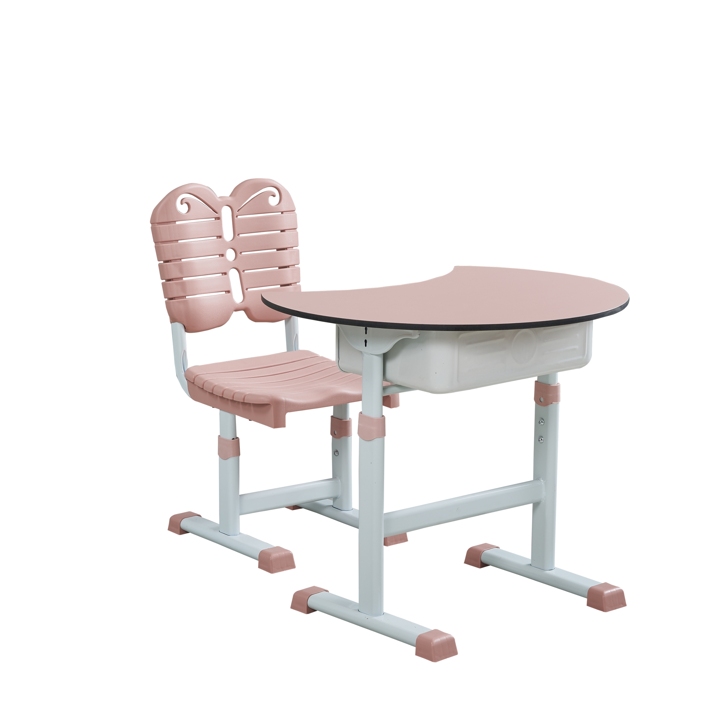 Adjustable height desks and chairs
