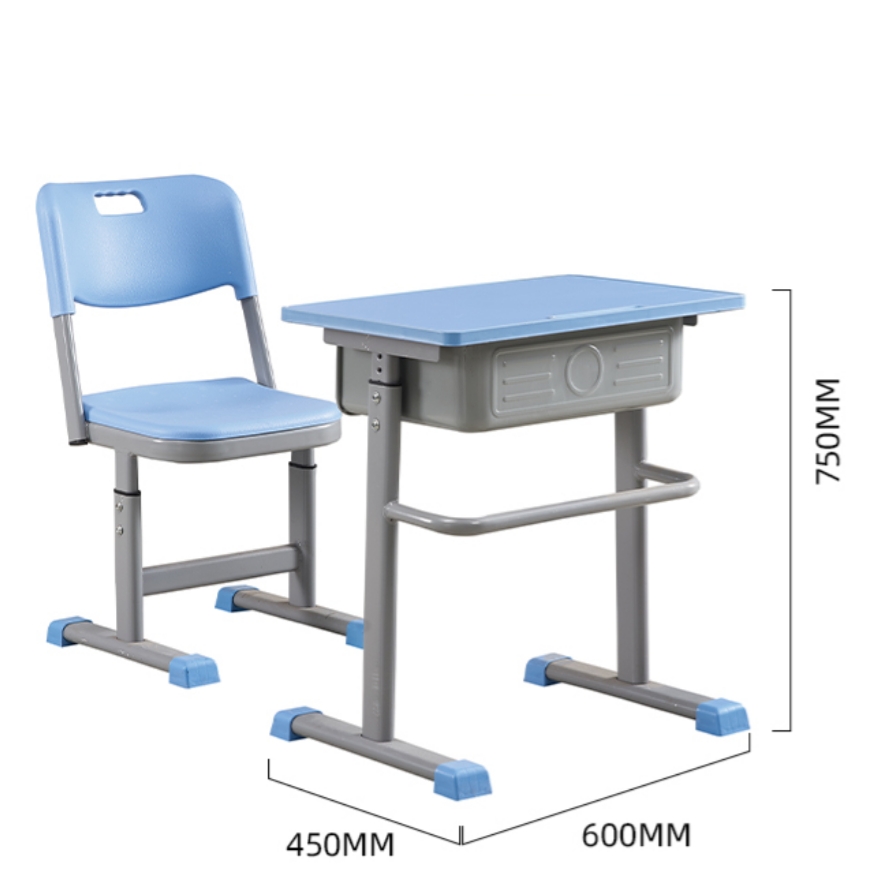 W89C MDF single-person desk and chair with pen slot