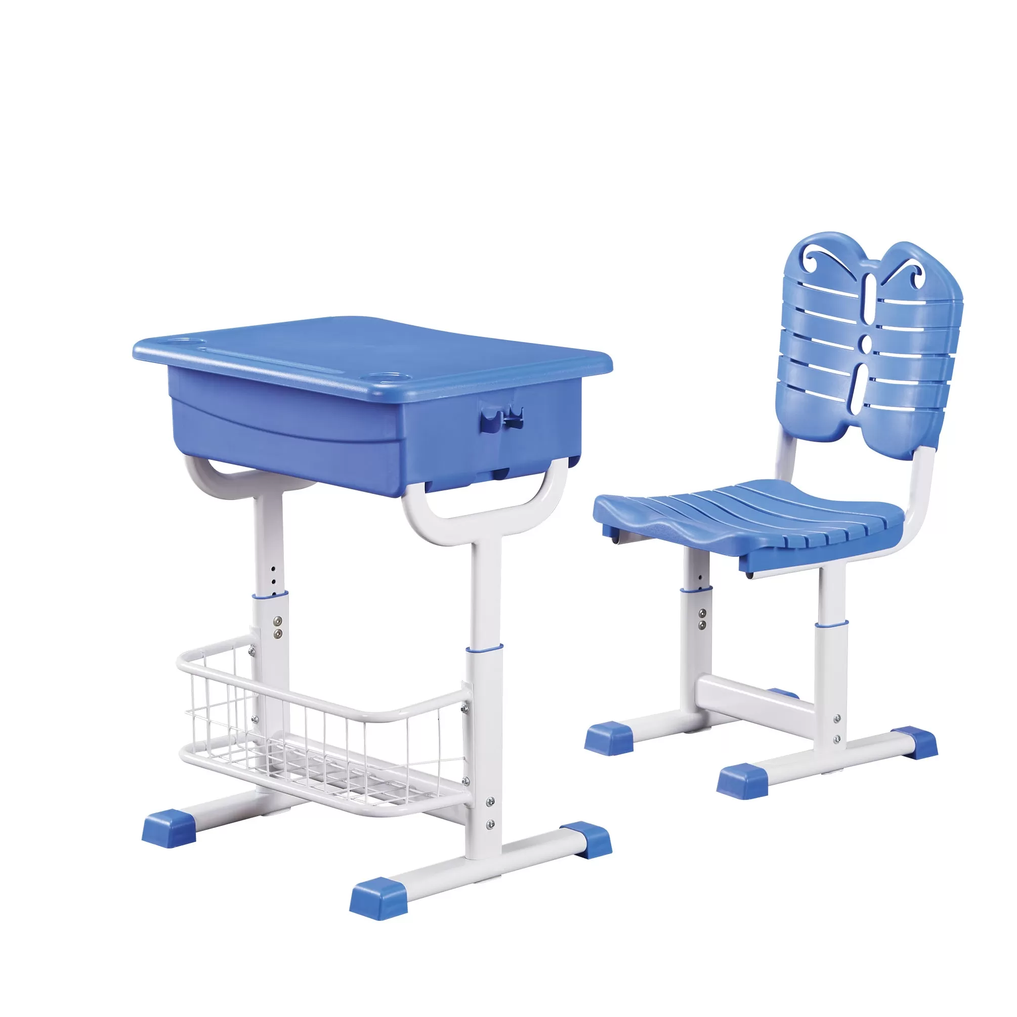 WK27 PP student desks and chairs with storage nets