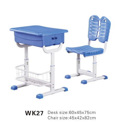 WK27 PP student desks and chairs with storage nets