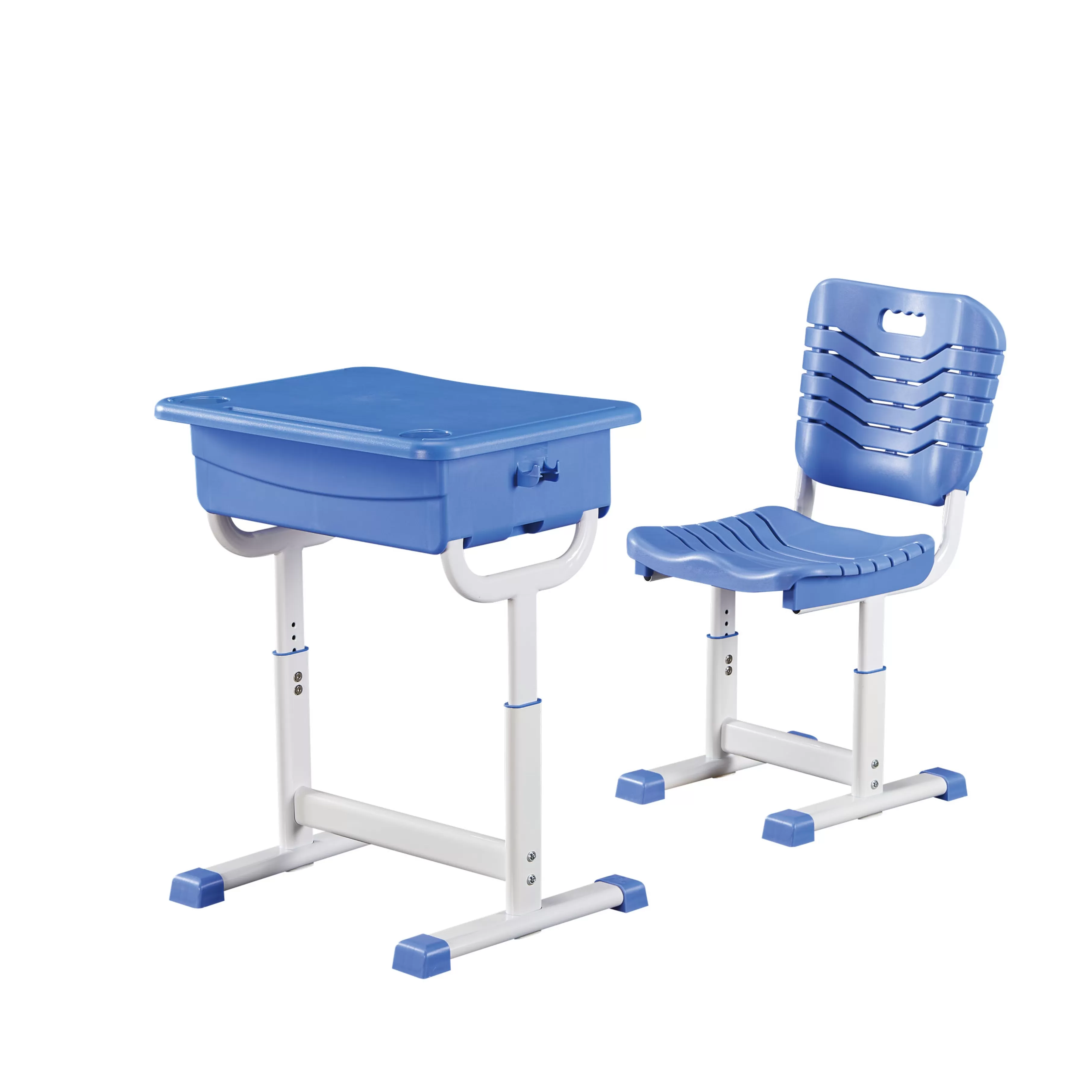 WK28 Adjustable-height student desk and chair with hooks