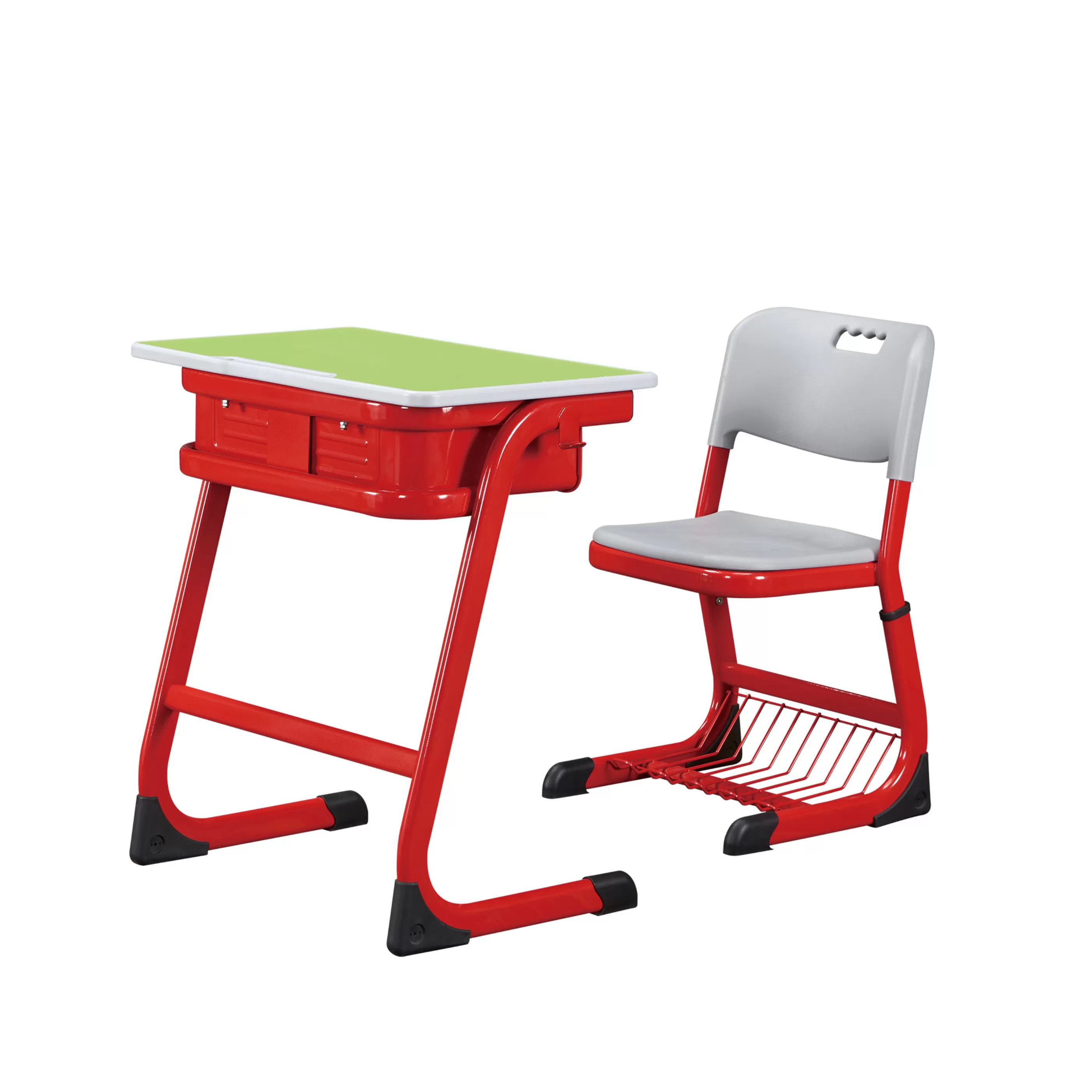 WK14 Metal student single desk and chair