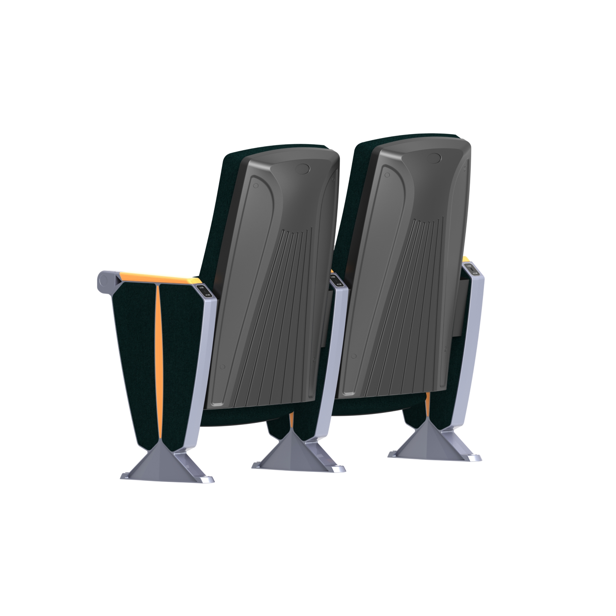 W3506 Black theater auditorium chairs with writing boards