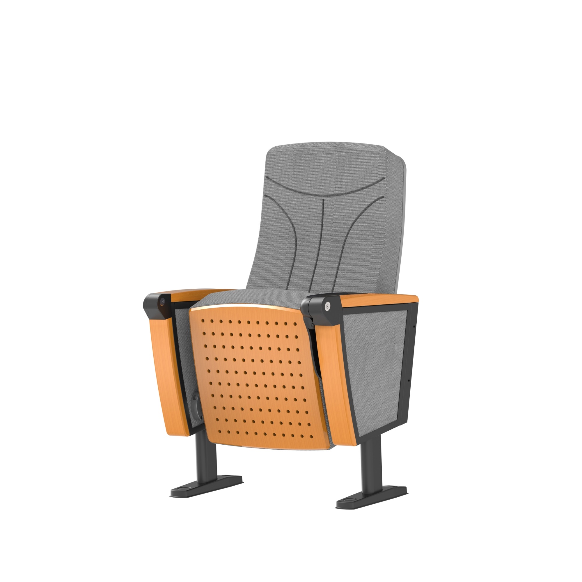 W2501 The oak armrests cover the auditorium seats