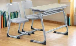 Minimalist Two-Person Desk & Chair Set: A Practical Choice for Campuses