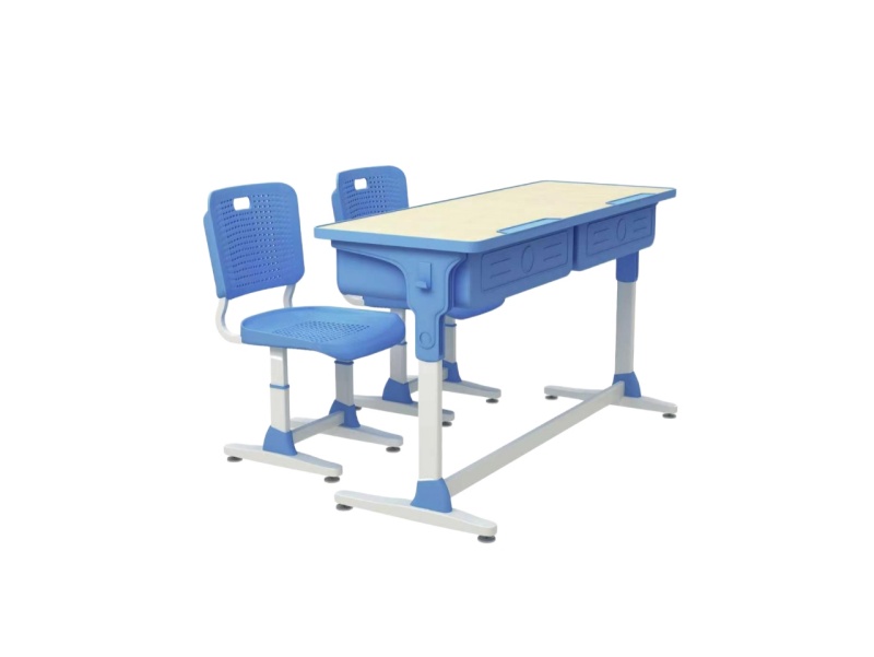 High Quality Modern Plastic Adjustable Double School Desk and Chair Set for Classroom and Workshop Use