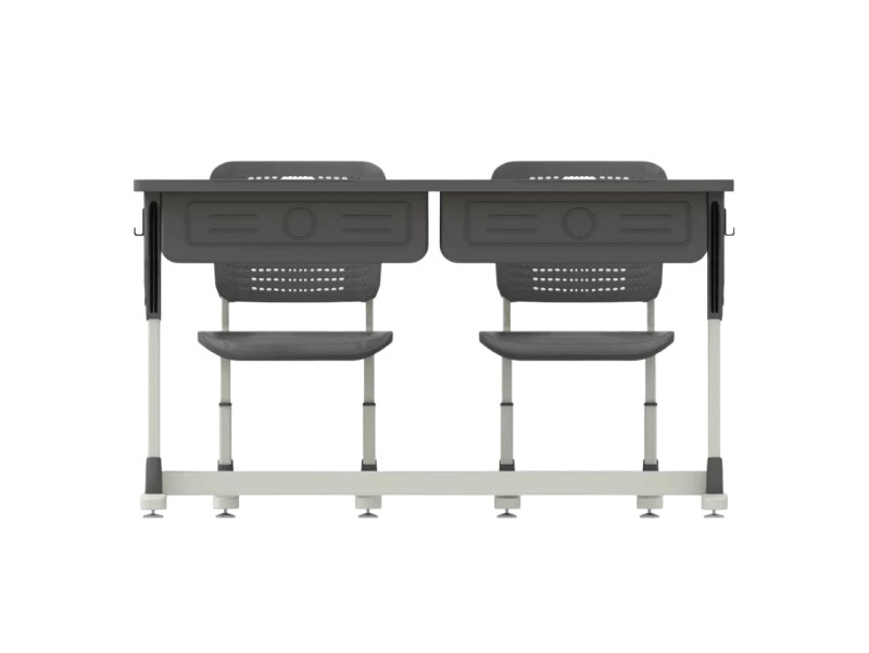 High Quality Modern Plastic Adjustable Double School Desk and Chair Set for Classroom and Workshop Use